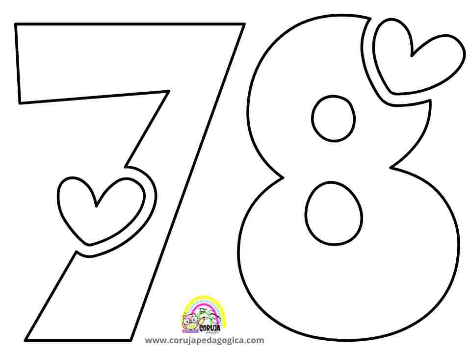 Molde de Números Alfabeto Love 0 a 9 NUMEROS LOVE ©CORUJAPEDAGOGICA.COM 4 1