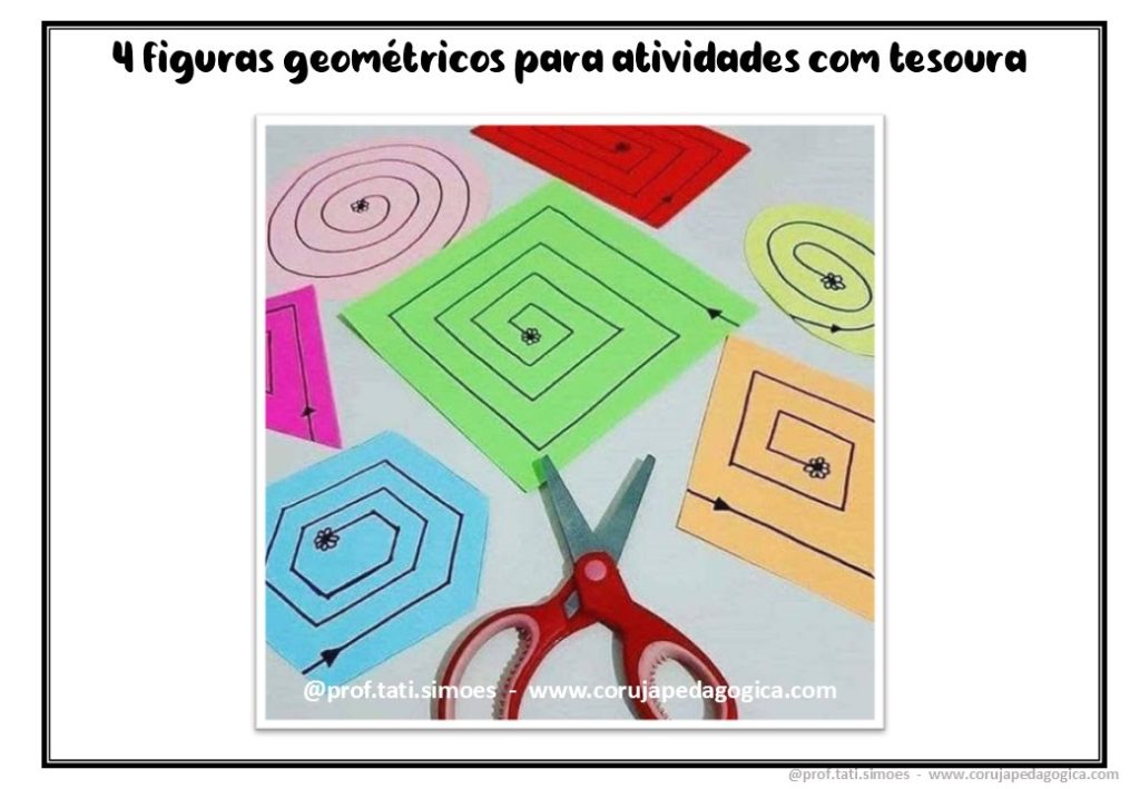 3 figuras geométricos para atividades com tesoura
