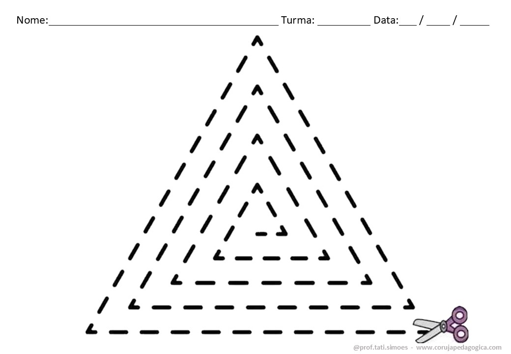3 figuras geométricos para atividades com tesoura