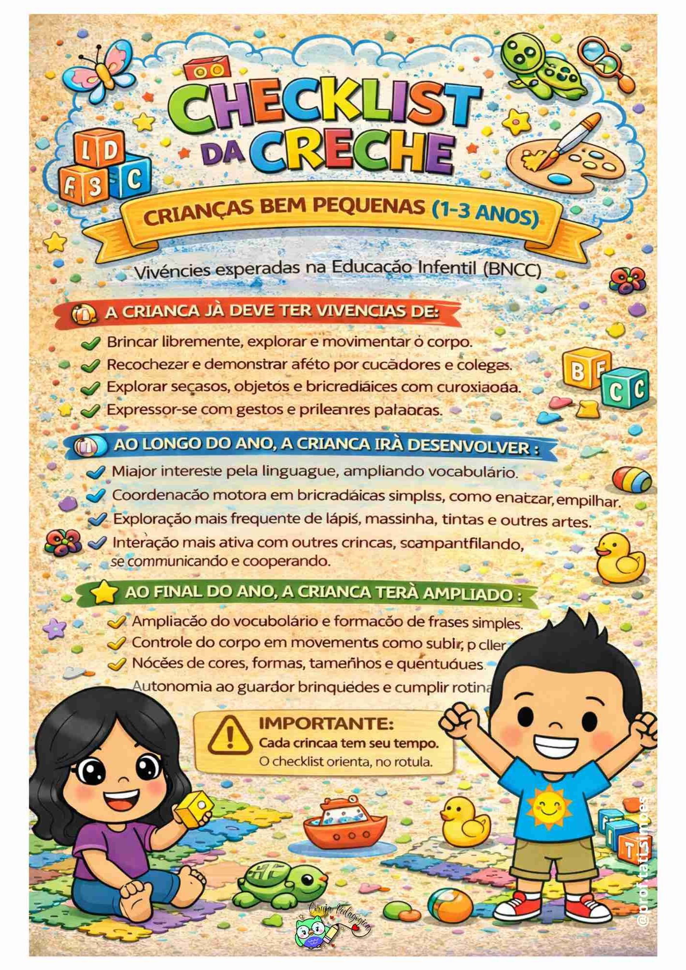 Checklist Volta às Aulas na Educação Infantil: Arquivo Gratuito para Creche e Pré-Escola