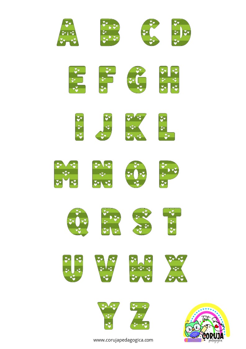 Alfabeto de futebol verde para imprimir