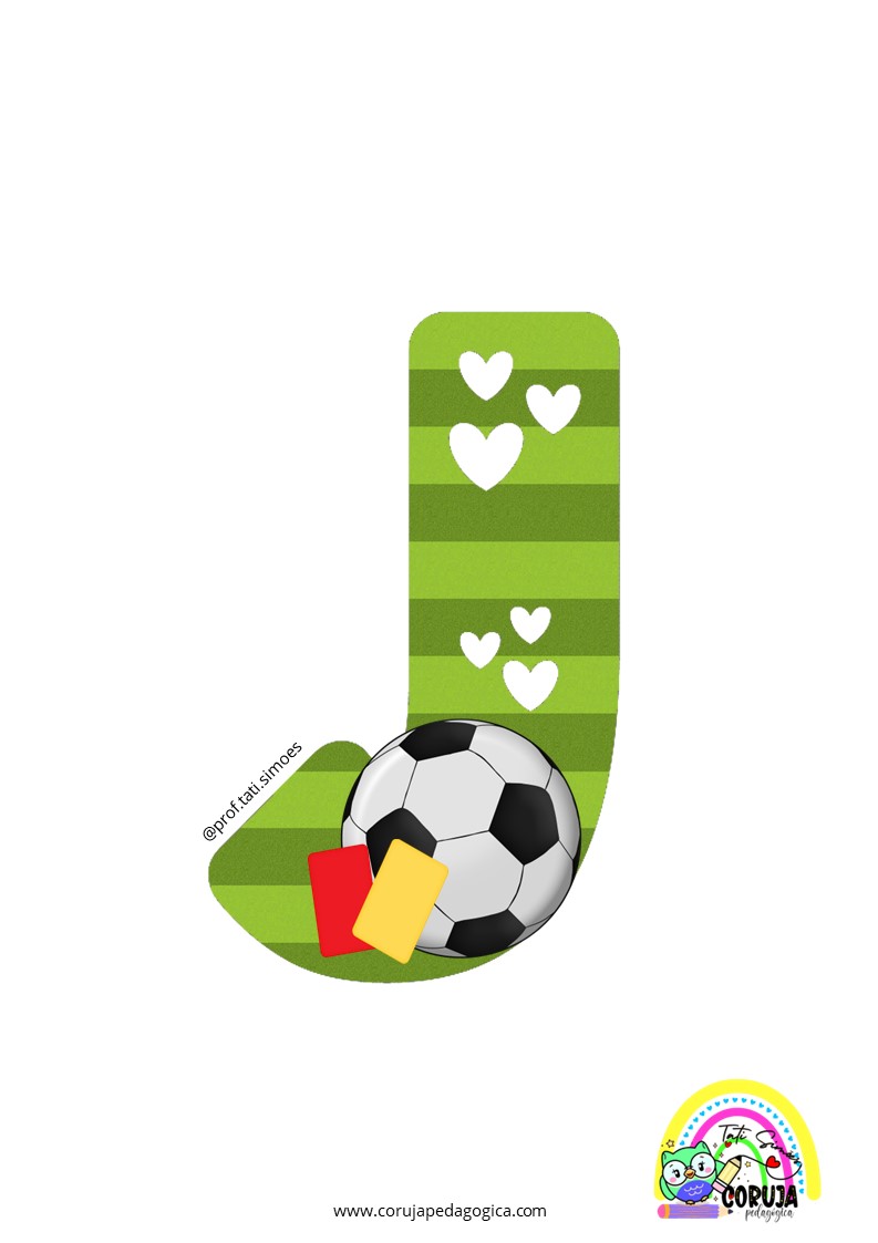 Alfabeto de futebol verde para imprimir