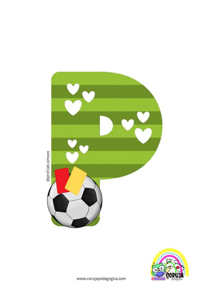 Alfabeto de futebol verde para imprimir