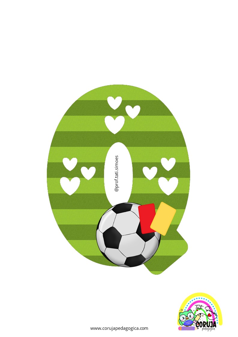 Alfabeto de futebol verde para imprimir