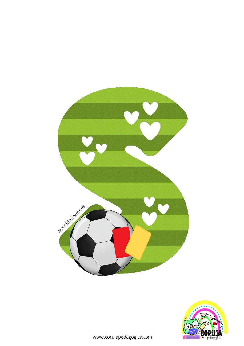 Alfabeto de futebol verde para imprimir