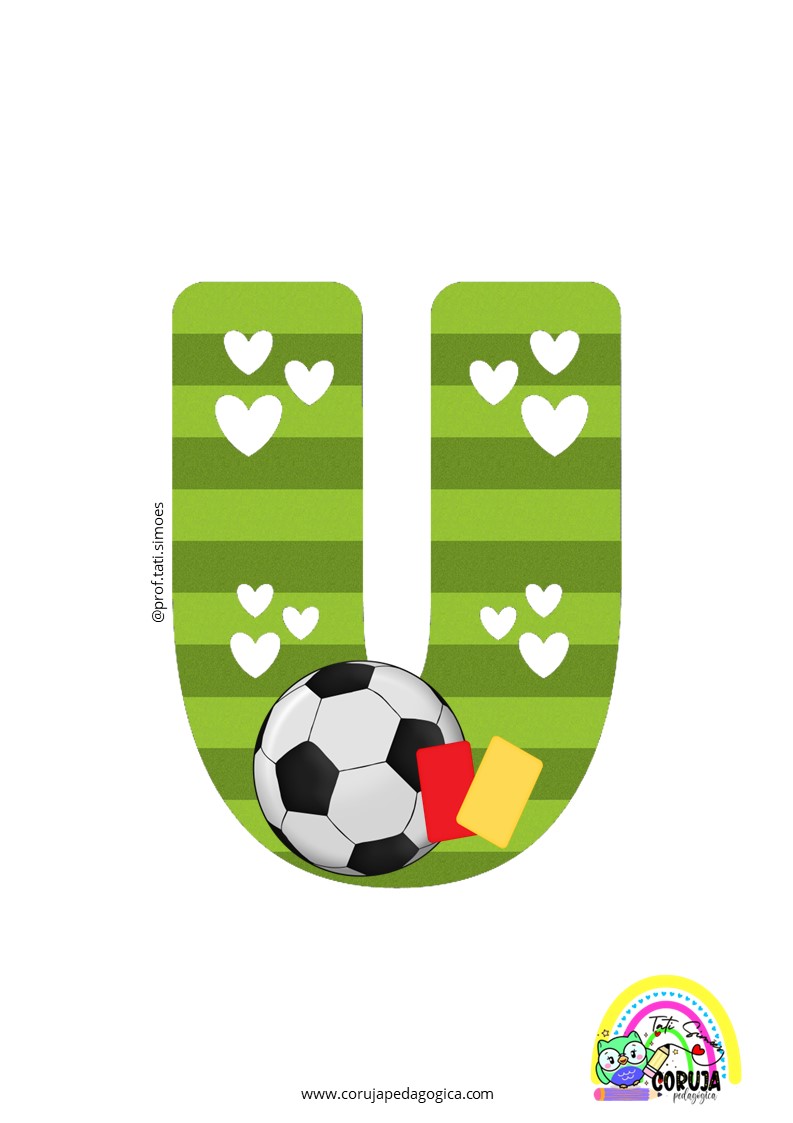 Alfabeto de futebol verde para imprimir