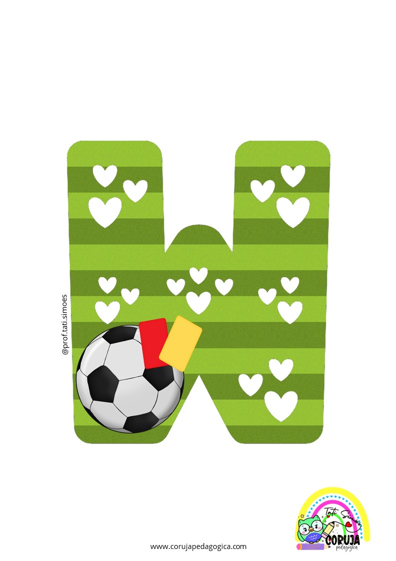 Alfabeto de futebol verde para imprimir