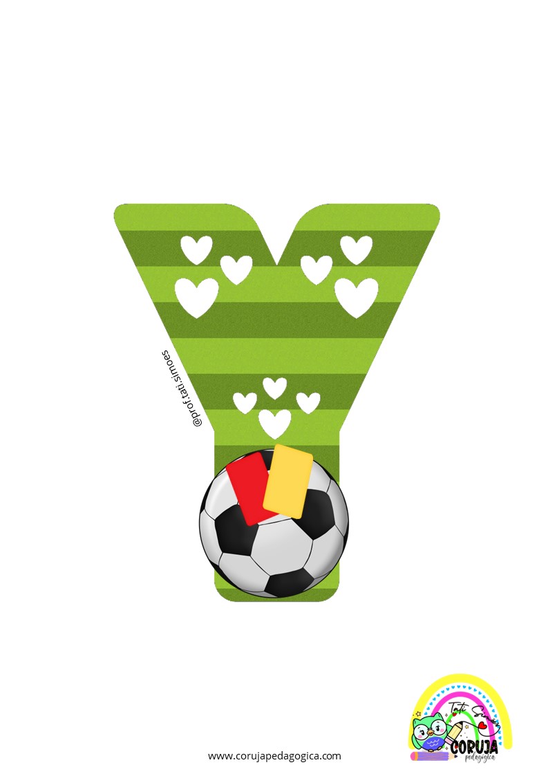 Alfabeto de futebol verde para imprimir