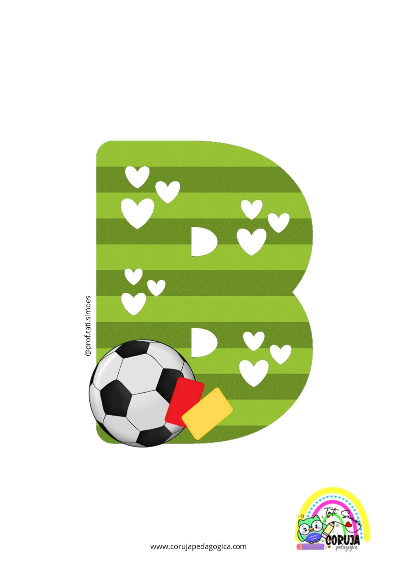 Alfabeto de futebol verde para imprimir