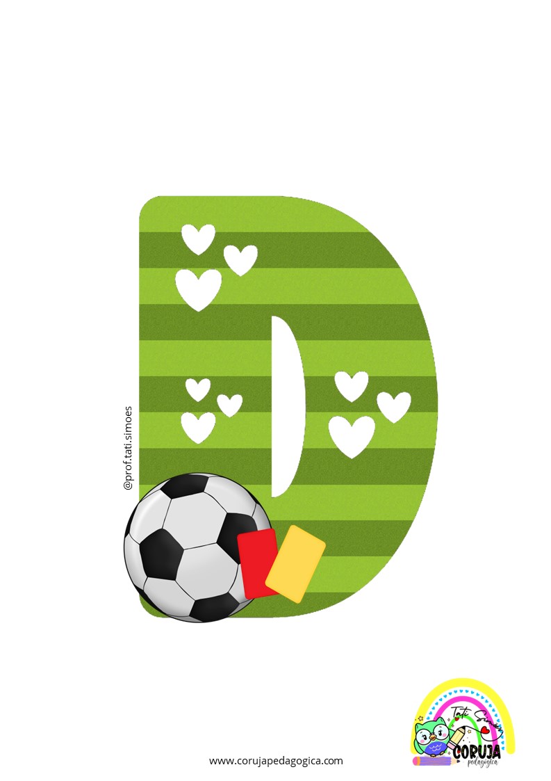 Alfabeto de futebol verde para imprimir