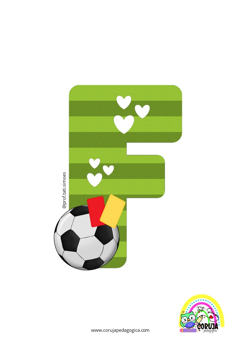 Alfabeto de futebol verde para imprimir