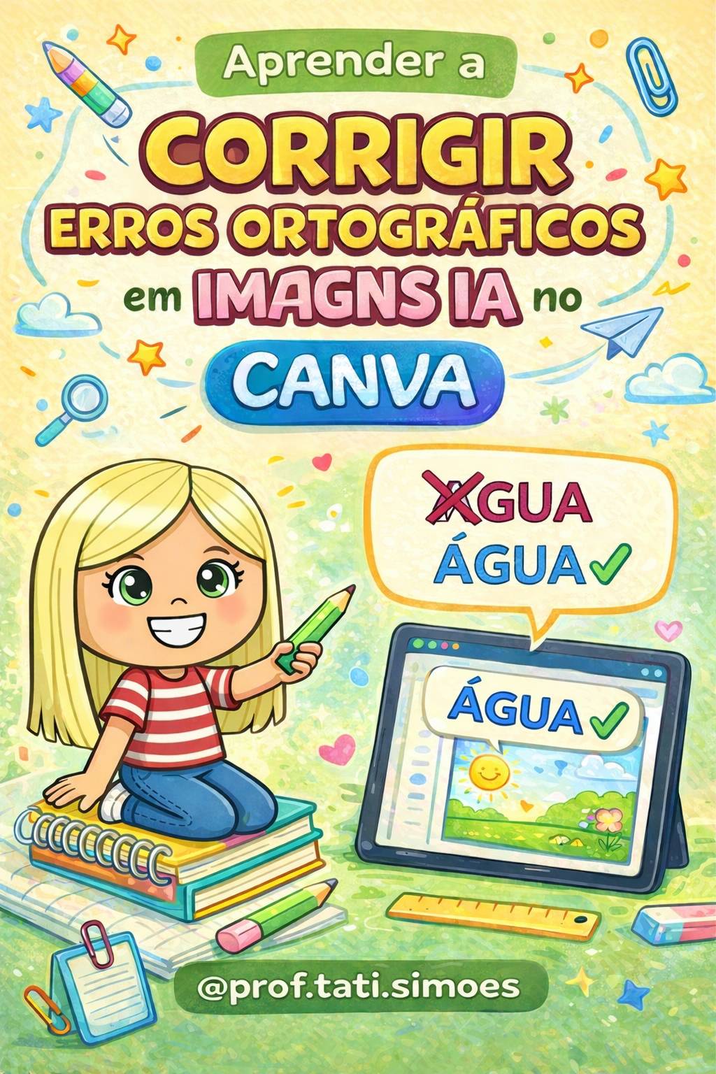 Como corrigir erros ortográficos em imagens IA usando Canva