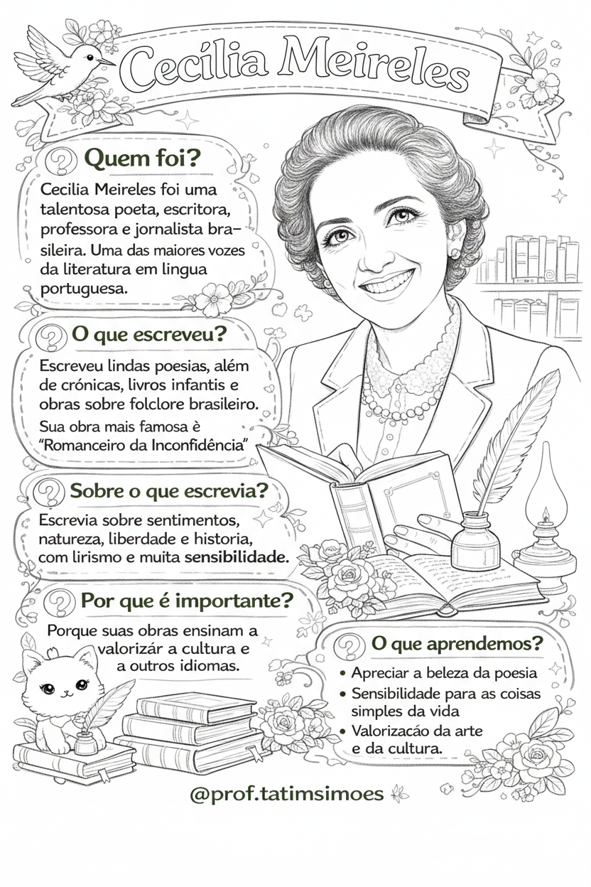 Cecília Meireles na Escola: Biografia e Atividades com BNCC para Fundamental 1 e 2