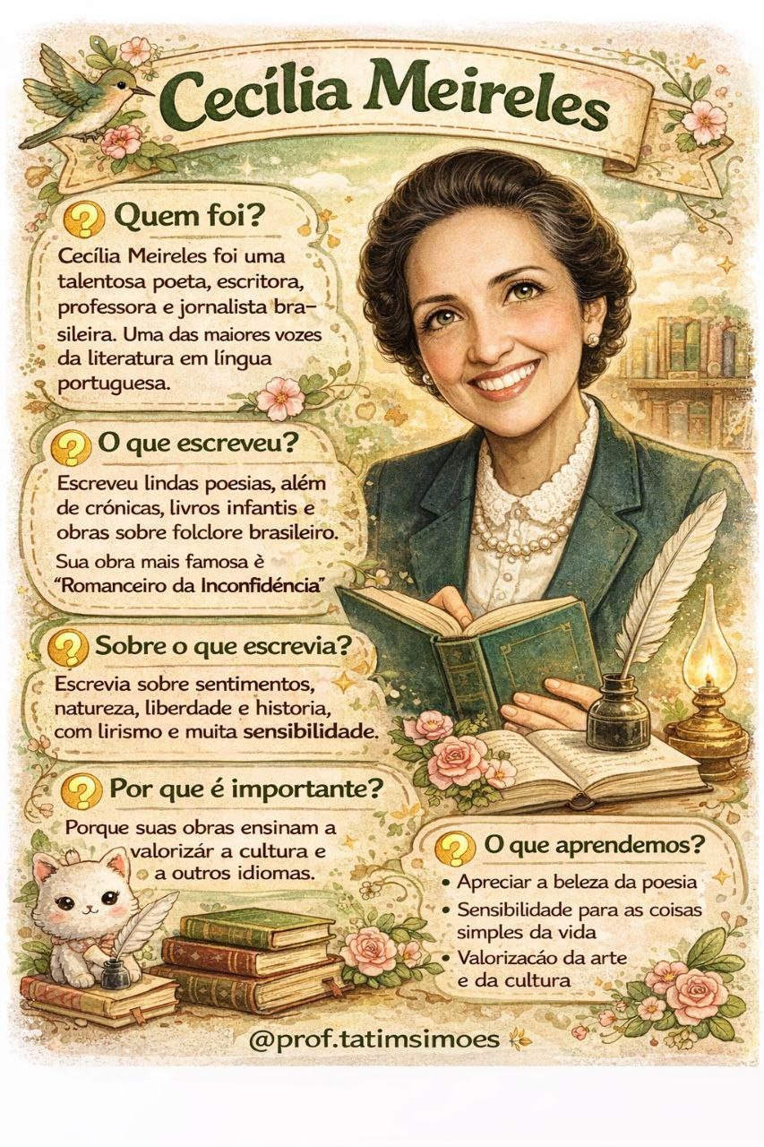 Cecília Meireles na Escola: Biografia e Atividades com BNCC para Fundamental 1 e 2