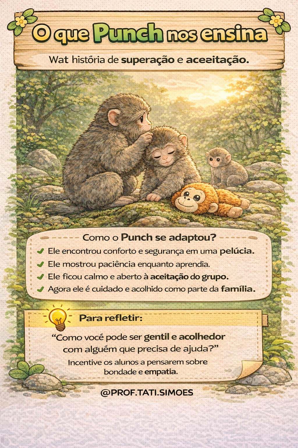 Macaco Punch e a Lição de Empatia: Como Trabalhar Boas Maneiras na Escola @prof.tati.simoes