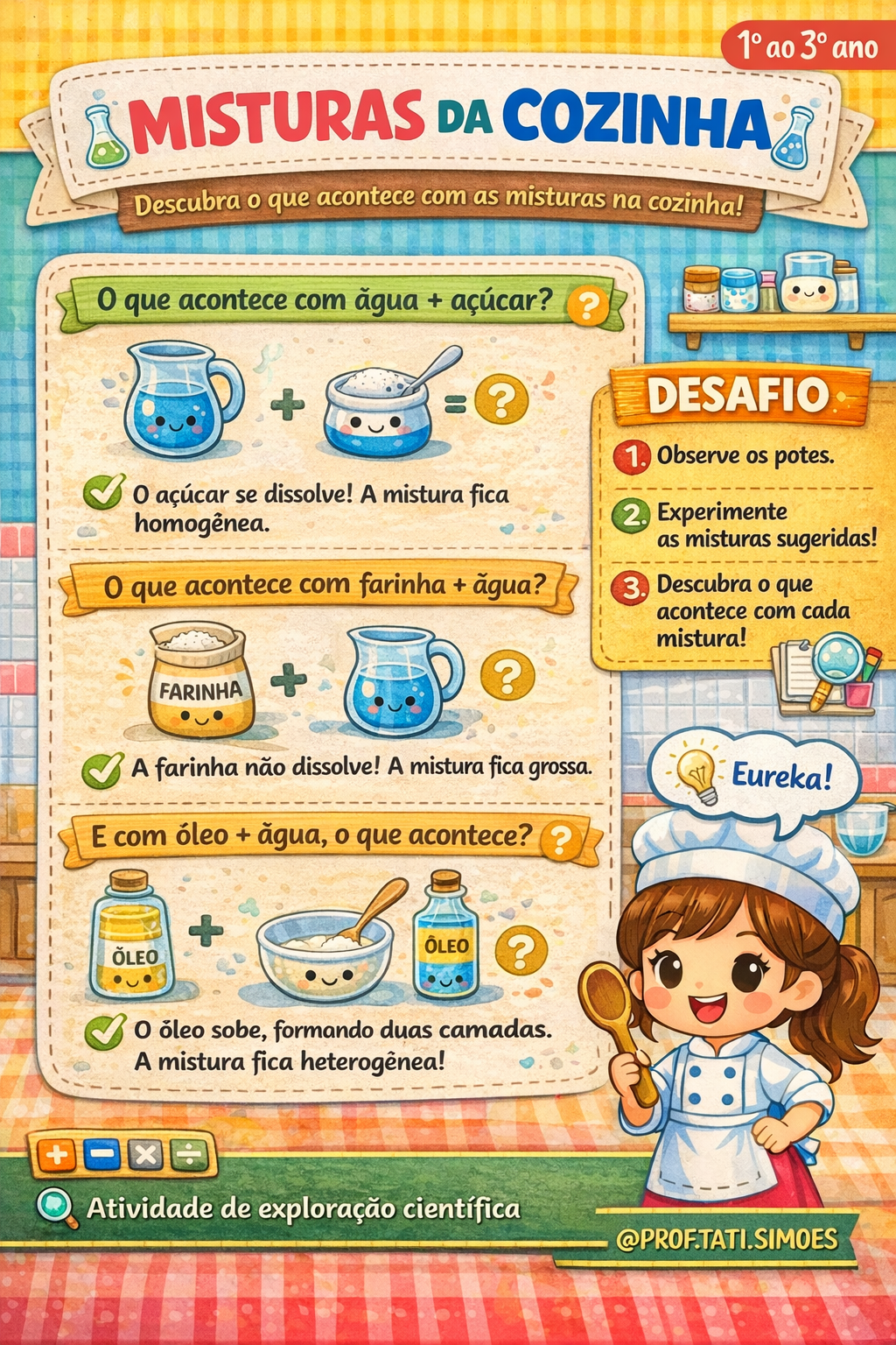 Atividades da Cozinha para 1º ao 3º Ano: Ciências e Matemática Atividades da cozinha para 1º ao 3º ano: explorando materiais, misturas e matemática