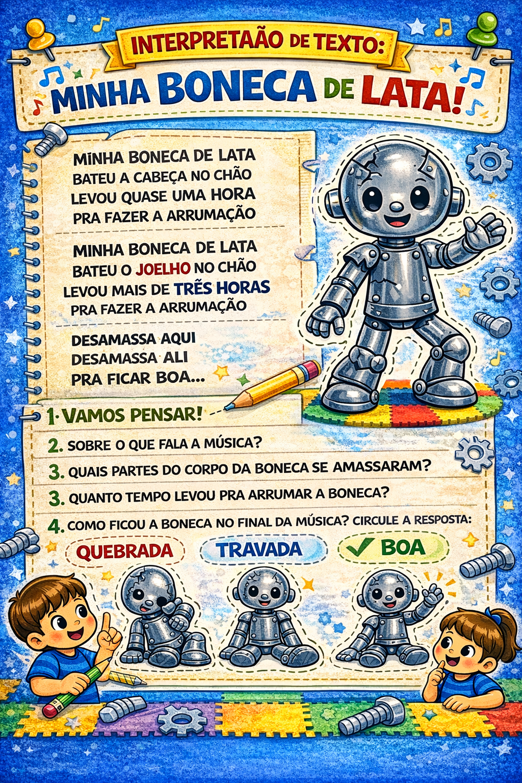 Projeto Minha Boneca de Lata: Atividades Esquema Corporal e BNCC