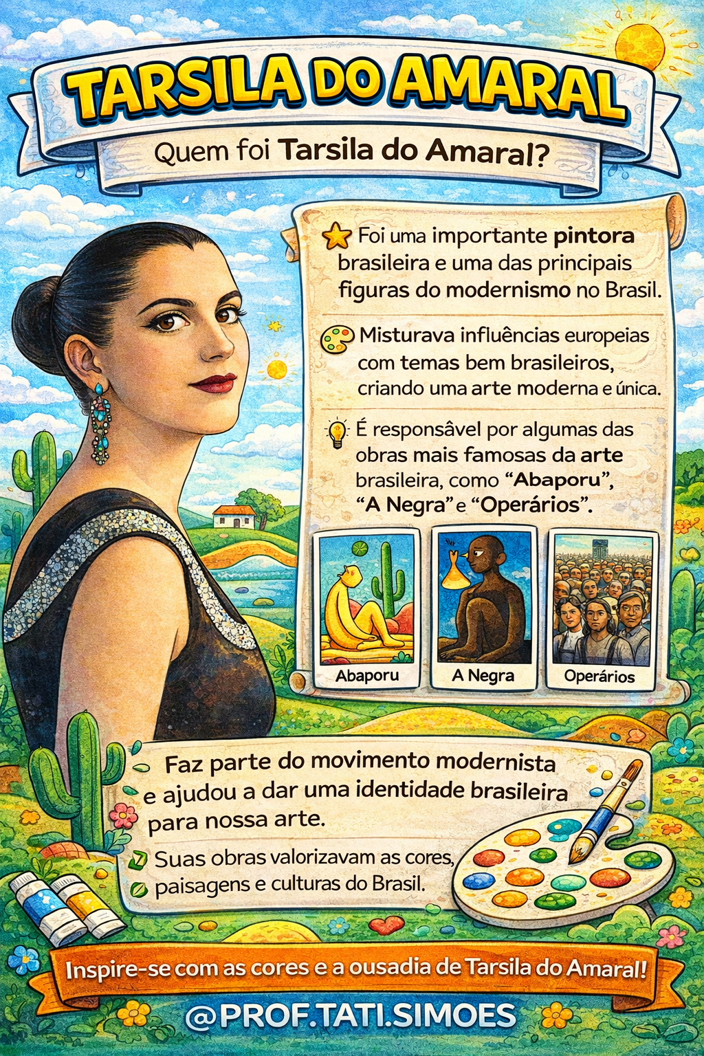 Atividade pedagógica sobre Tarsila do Amaral para o Ensino Fundamental