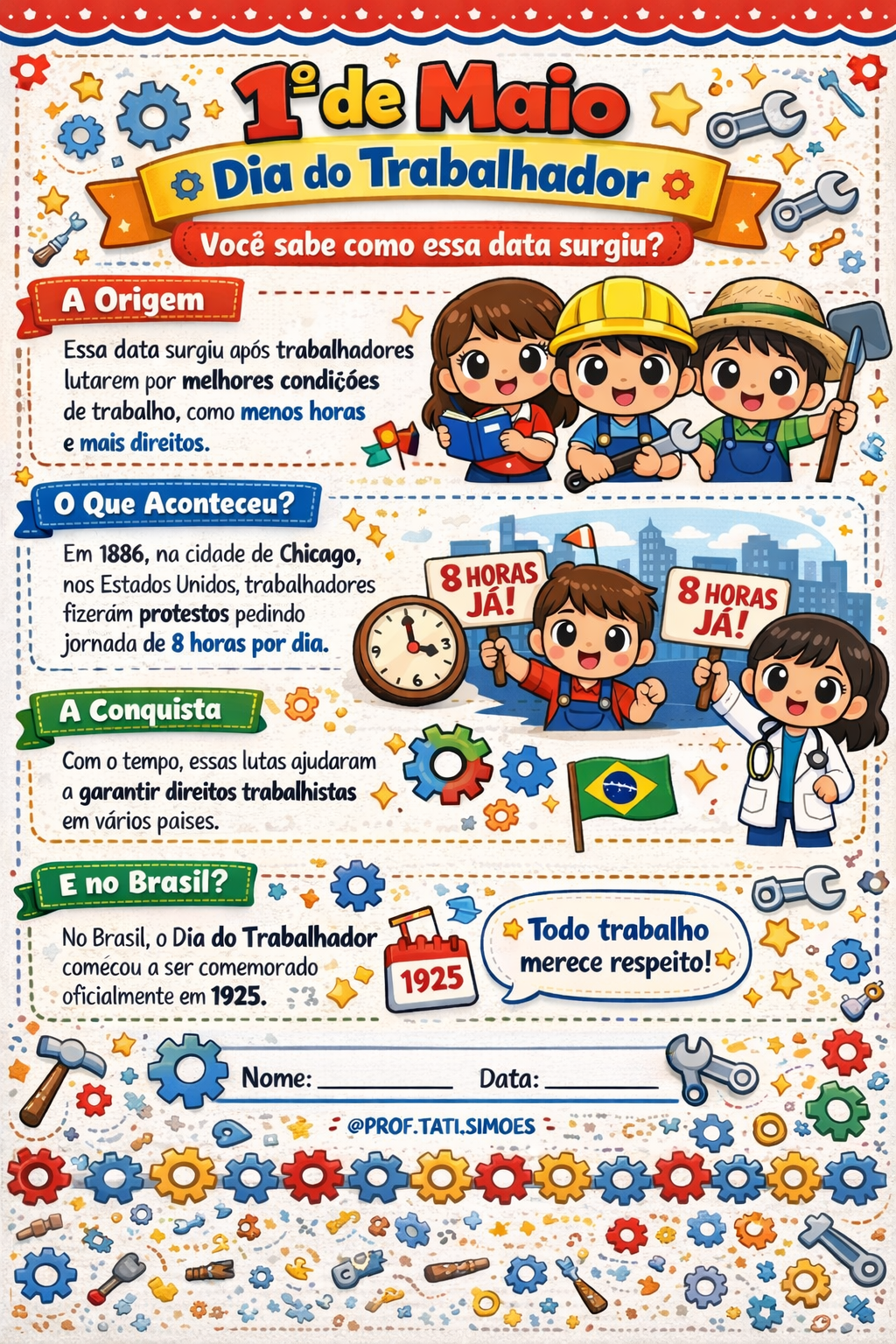 Dia do Trabalhador: Atividades e História para Fundamental I