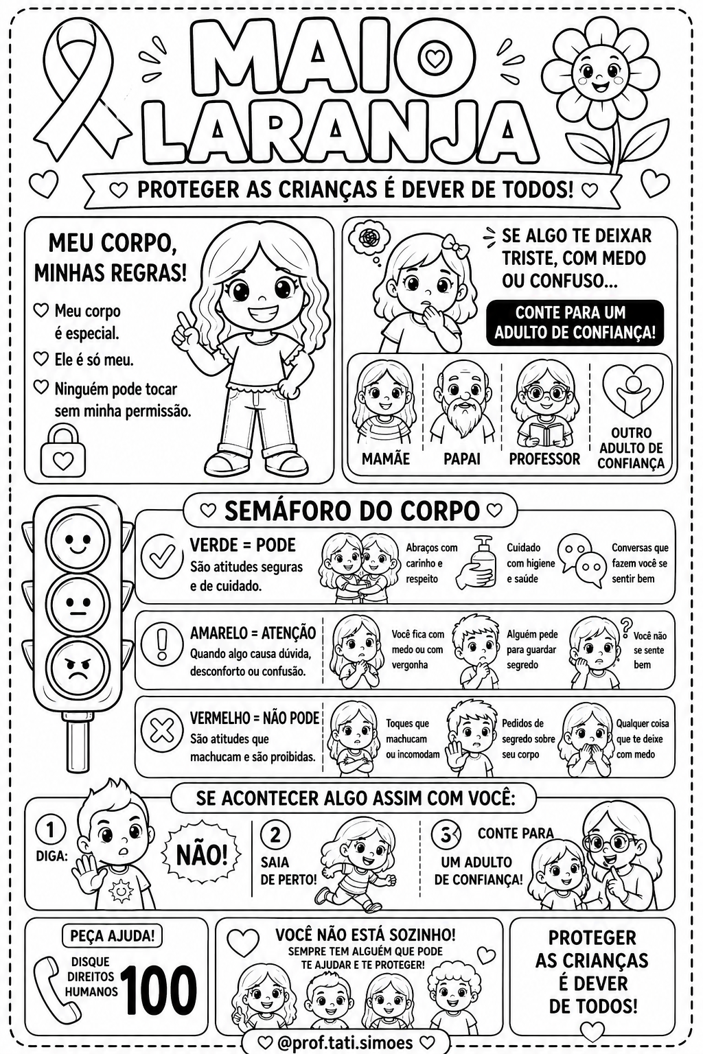 Maio Laranja na Escola: Atividades e Cartaz "Semáforo do Corpo"