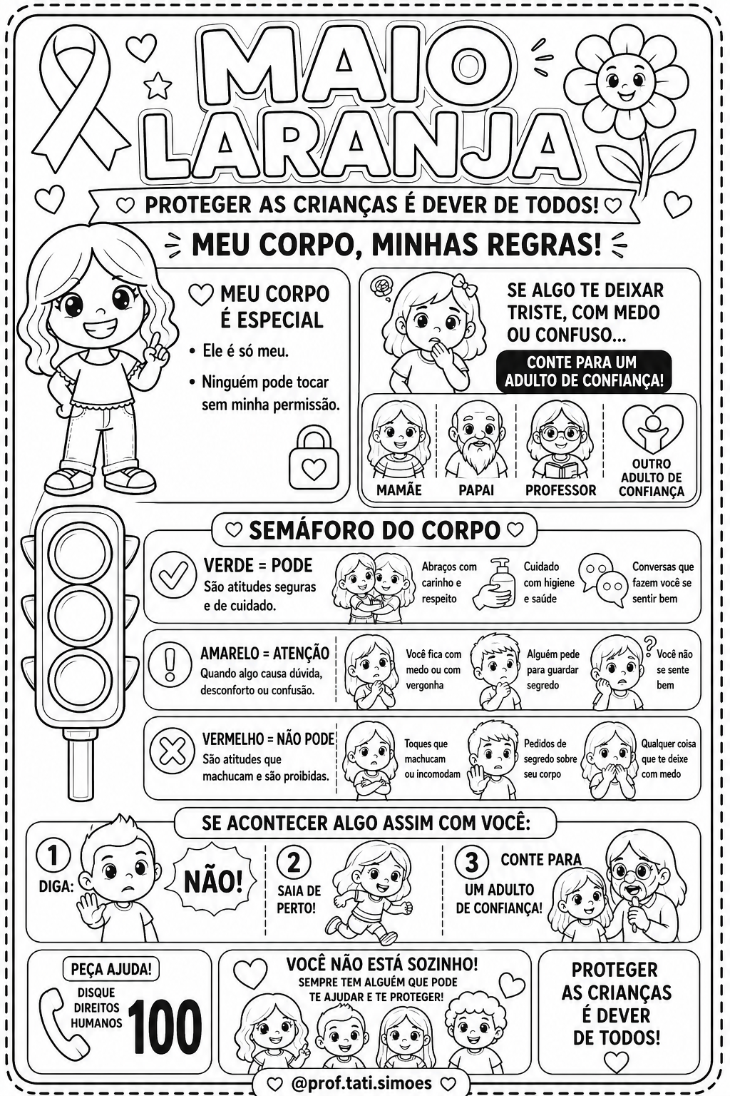 Maio Laranja na Escola: Atividades e Cartaz "Semáforo do Corpo"