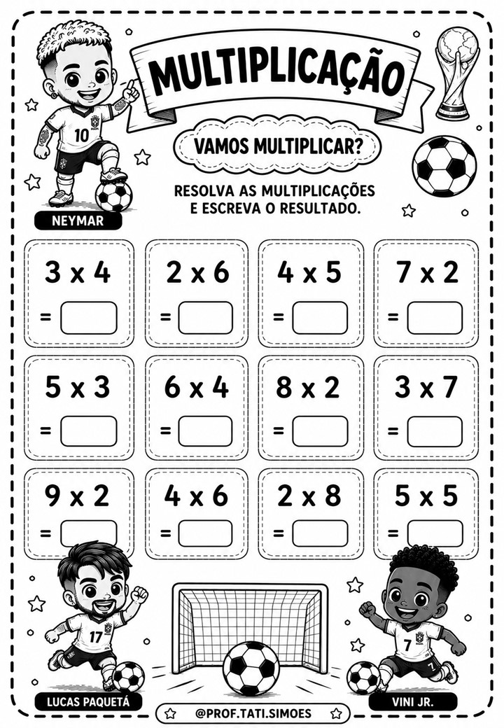 Craques da Matemática: Atividades de Matemática com Futebol para Imprimir
