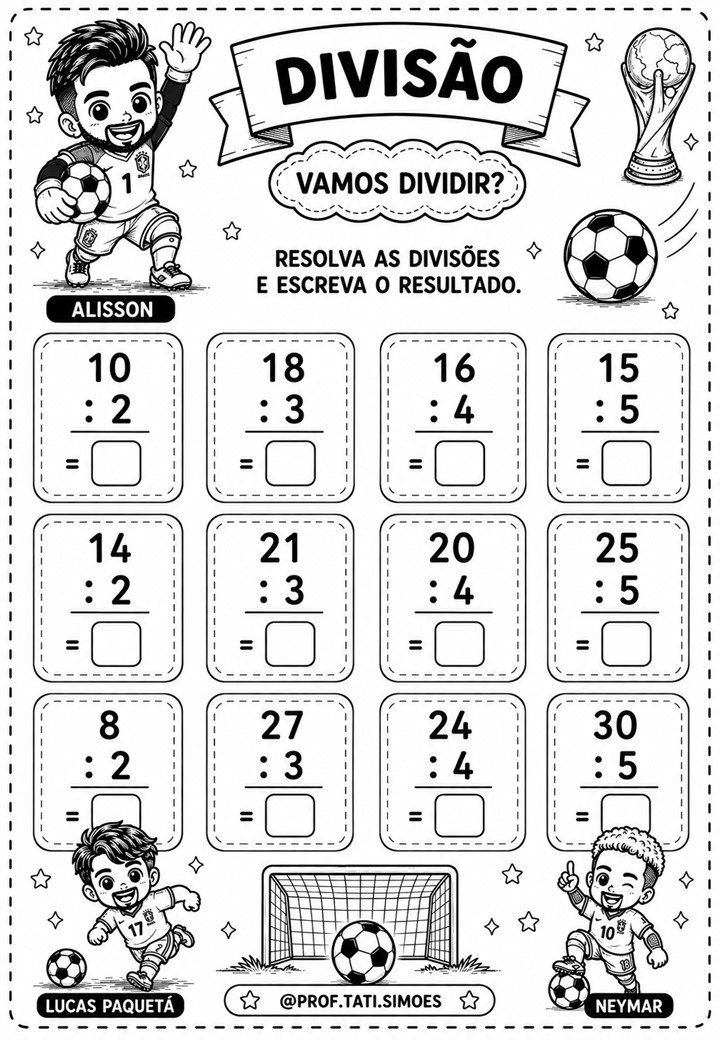Craques da Matemática: Atividades de Matemática com Futebol para Imprimir