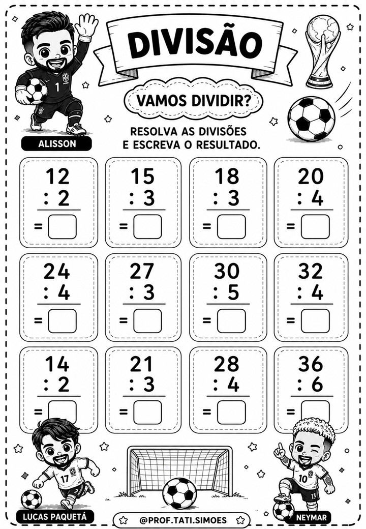 Craques da Matemática: Atividades de Matemática com Futebol para Imprimir