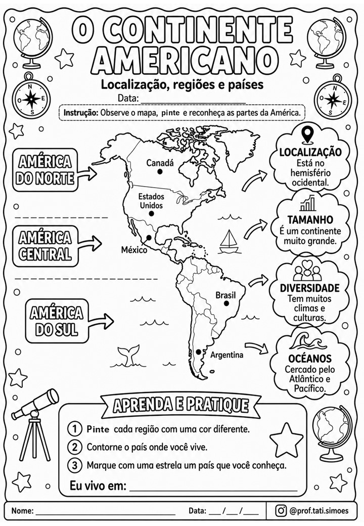 O Continente Americano: Atividades prontas e Plano de Aula Completo Alinhado à BNCC