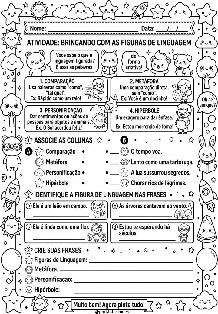Atividades de Figuras de Linguagem para o 4º Ano – PDF Gratuito para Imprimir Atividades de Figuras de Linguagem para o 4º Ano – PDF Gratuito para Imprimir