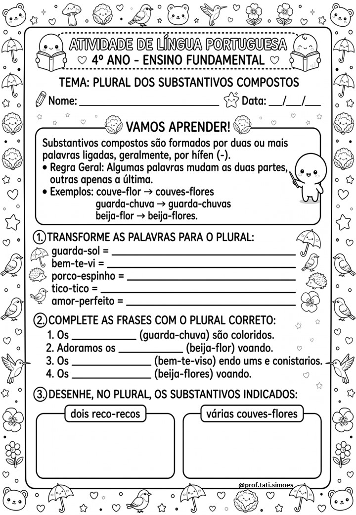 Atividades de Gênero textual texto intrucional - português 4º ano @PROF.TATI.SIMOES