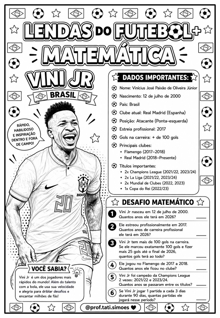 Caderno de Matemática Lendas do Futebol: Copa do Mundo Neymar