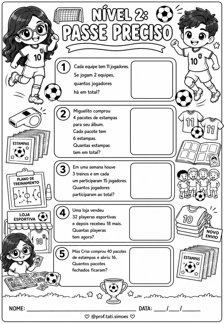 Caderno de Problemas de Matemática 2º Ano: Copa do Mundo