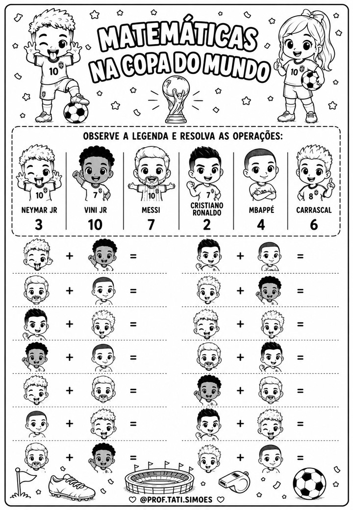 Atividades de Matemática Copa do Mundo: Com Legendas