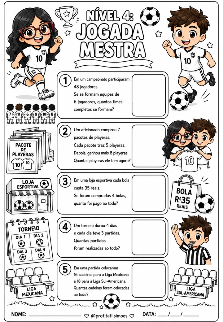 Caderno de Problemas de Matemática 2º Ano: Copa do Mundo