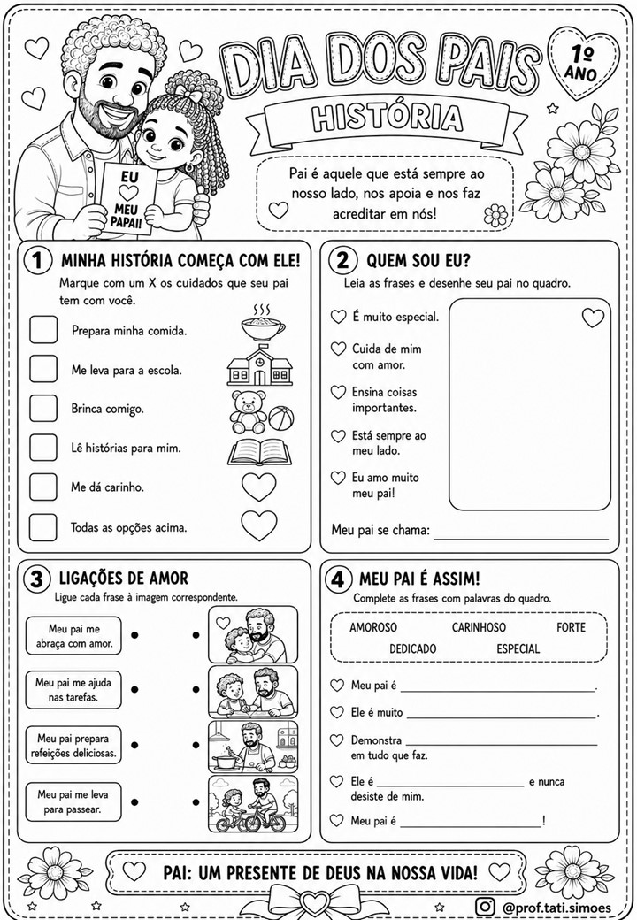 Atividades de Dia dos Pais para o 1º ano: caderno interdisciplinar