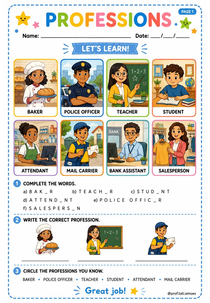 Atividades de Inglês para o 4º Ano com BNCC e Gabarito @prof.tati.simoes