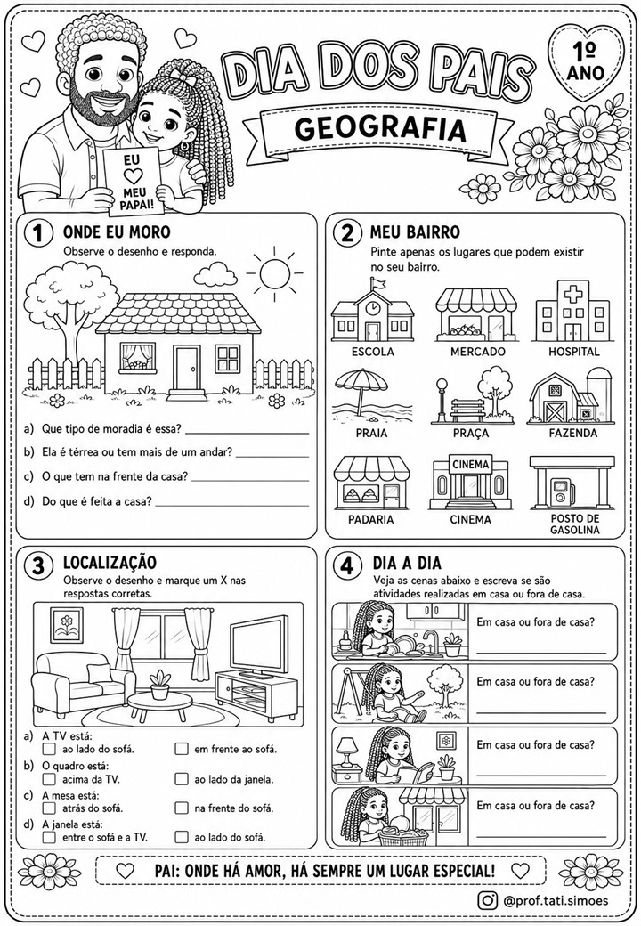 Atividades de Dia dos Pais para o 1º ano: caderno interdisciplinar