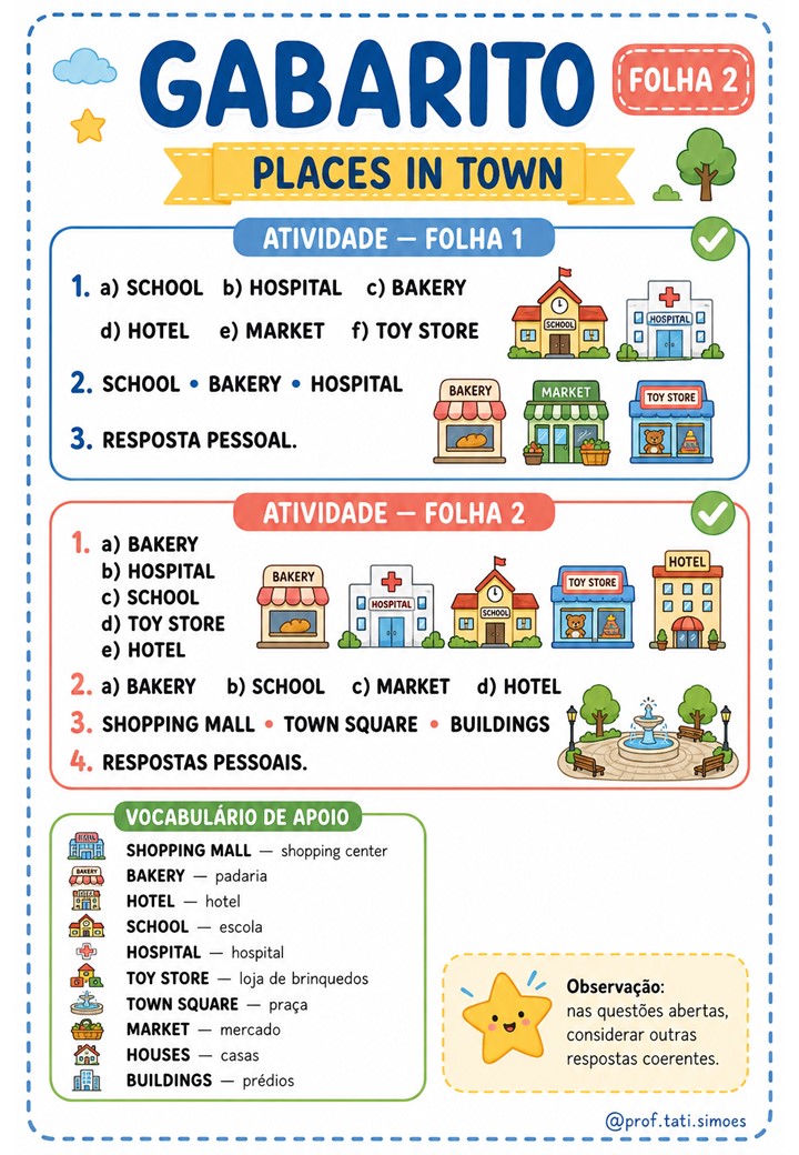 Atividades de Inglês para o 4º Ano com BNCC e Gabarito @prof.tati.simoes